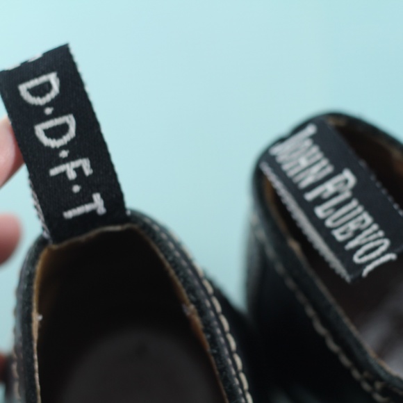 John Fluevog Black Leather D.D.F.T Shoes Angels - Picture 14 of 16